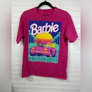Barbie women’s dark pink stone wash graphic tshirt. Size M.